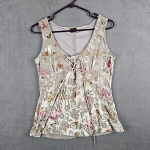 Y2K Burnout Velvet Floral Babydoll Top Lace Up Coquette Fairycore Feminine
